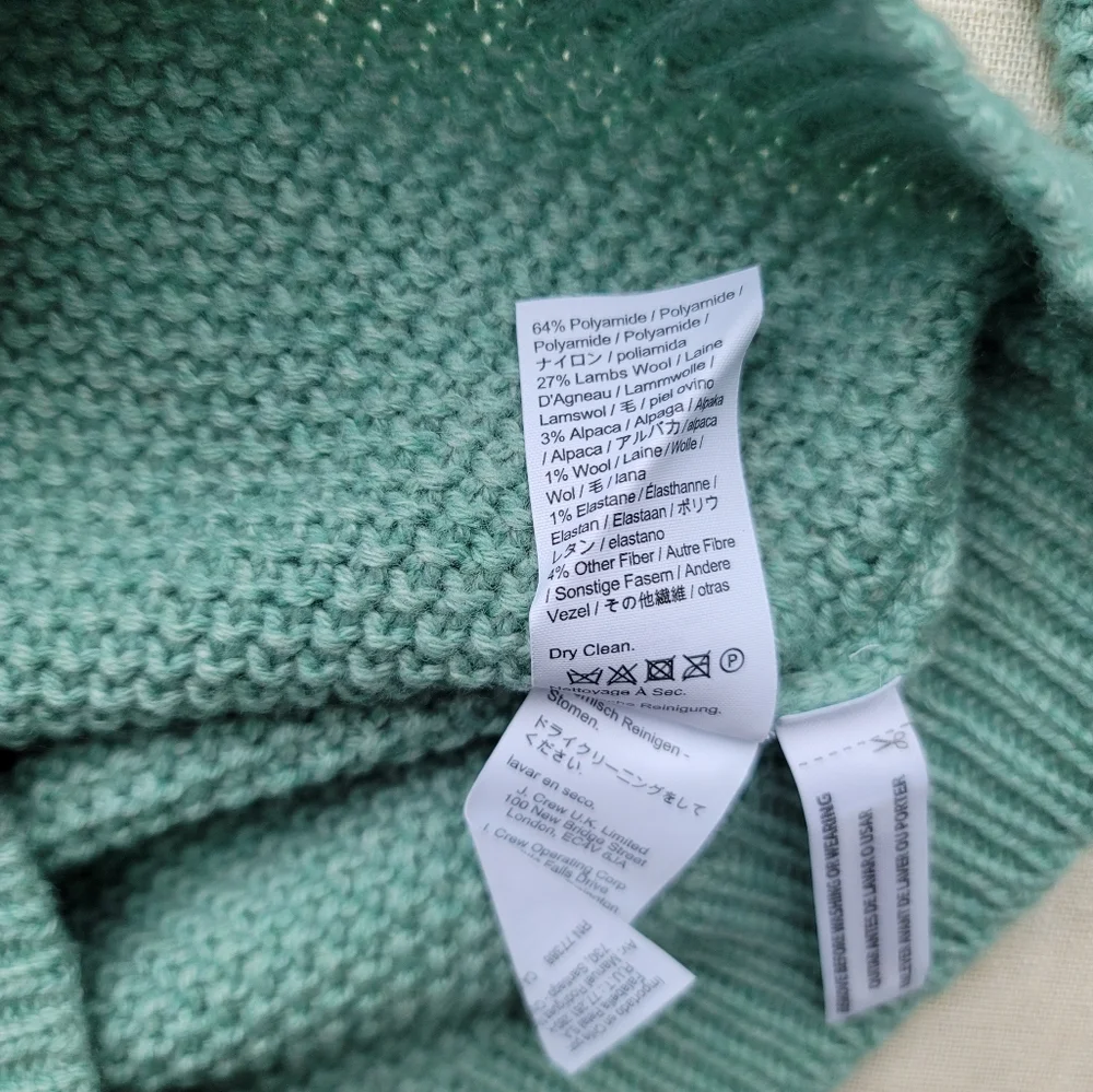 New! J Crew sz XS X-Small Zigzag Fair Isle Warm Aqua Blue Sweater NWT